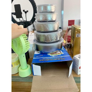 Bộ 5 bát inox có nắp đậy