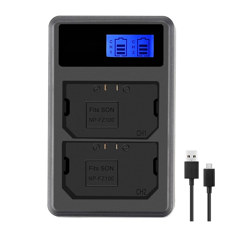 Np-fz100 NP FZ100 NPFZ100 camera Pin LCD Sạc Kép Cho Sony Alpha 9 A9 9R A9R 9S A9S A7RIII A7R3 BC-QZ