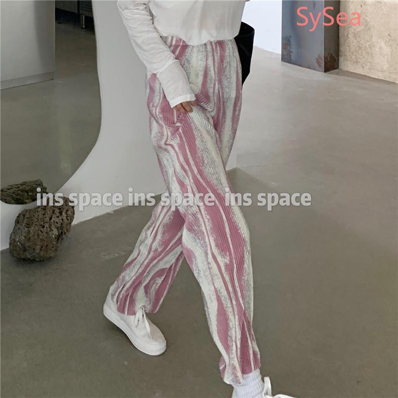 Women Autumn Pleated Casual Pants Student Thin Section Wide Leg Pants | BigBuy360 - bigbuy360.vn