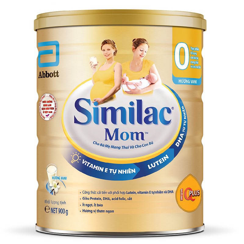 Sữa bột Similac mom 900g: hương vani và hương dâu