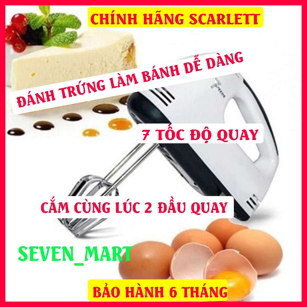 Máy Đánh Trứng Cầm Tay 7 Tốc Độ Scarlett [Bảo Hành 6 Tháng]