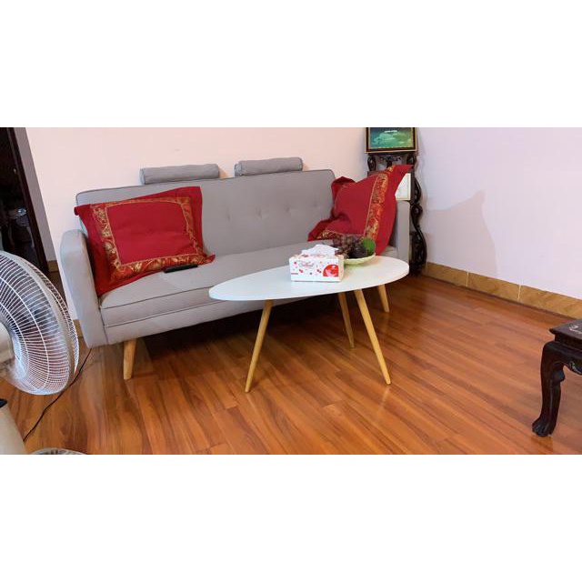 [SHIP HỎA TỐC]Bàn Cafe, Bàn Trà Sofa Phong Cách Bắc Âu Hình Trứng Hiện Đại Trẻ Trung - Màu Trắng GP55