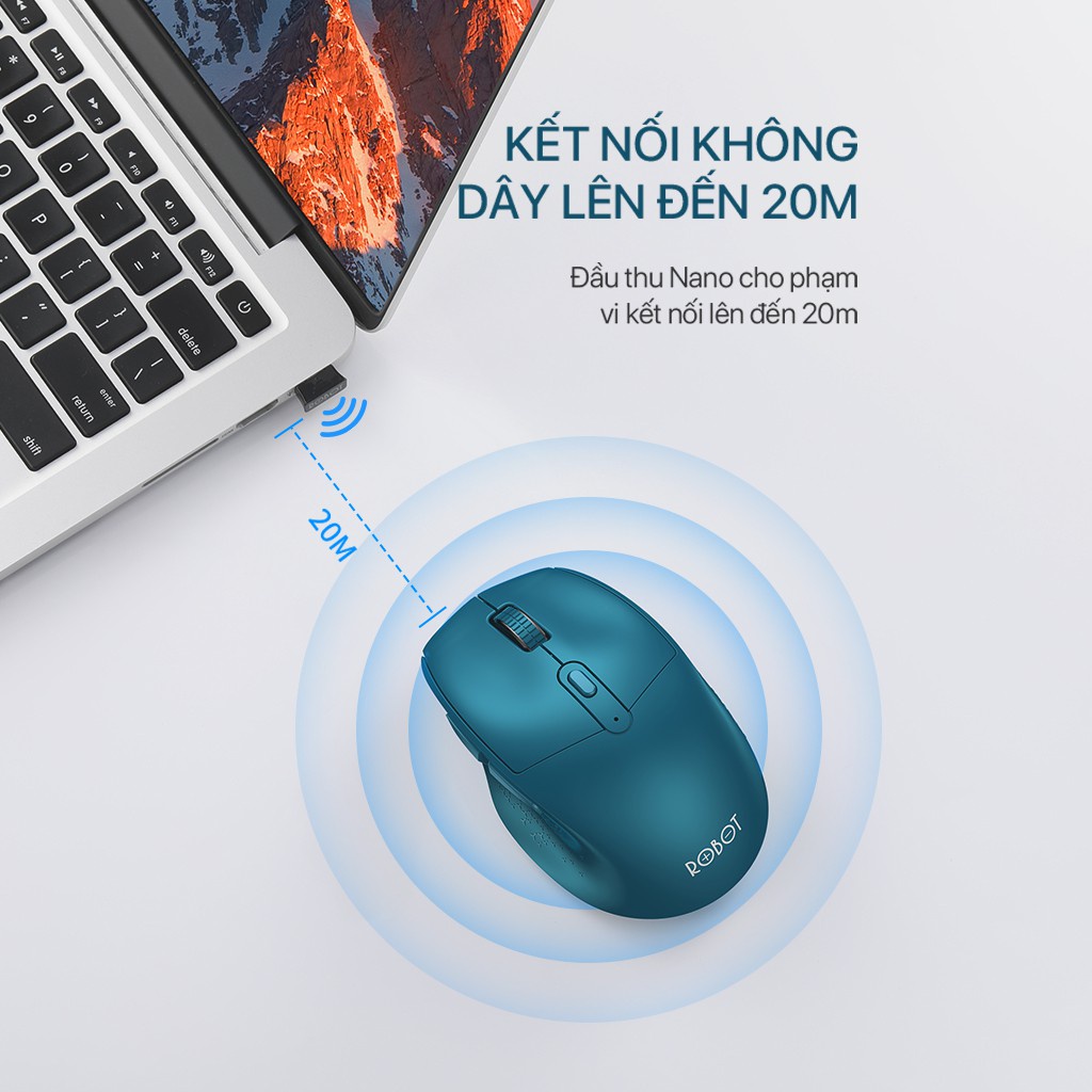 Chuột Không Dây 2.4G 6D VIVAN M320 Chuột Tĩnh Âm - Tặng Kèm Pin - BẢO HÀNH 12 THÁNG