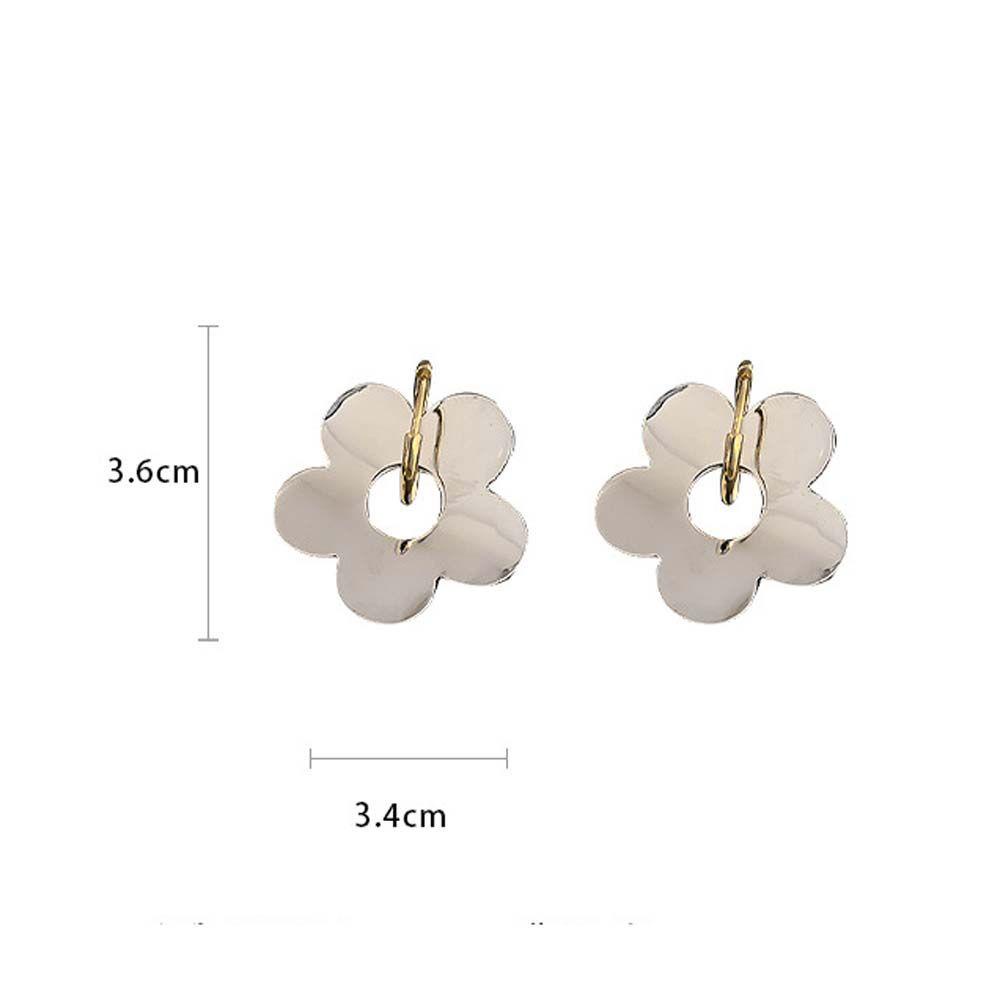 Khuyên Tai Hình Hoa Đơn Giản Ngọt Ngào MXMUSTY|Bông Tai Dạng Vòng Tròn Bằng Kim Loại Màu Sắc Thời Trang