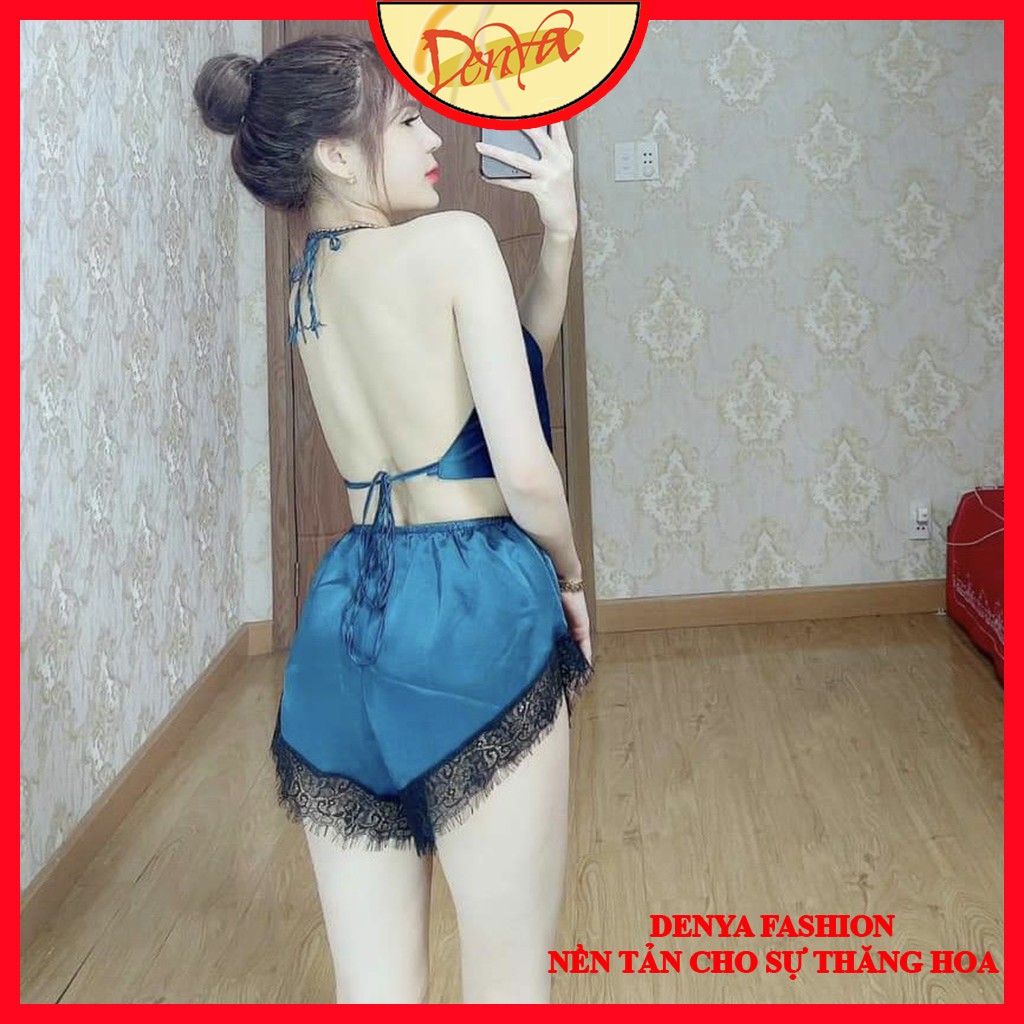 Yếm ngủ bigsize chất liệu lụa phi mềm mịn quần đùi phối ren cực xinh DN31 | BigBuy360 - bigbuy360.vn