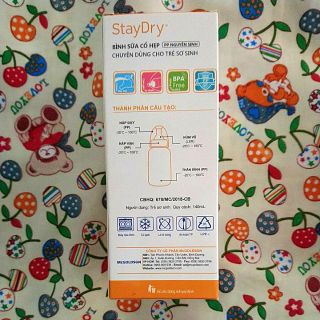 Bình sữa PP cổ hẹp StayDry - McGoldson (140ml)