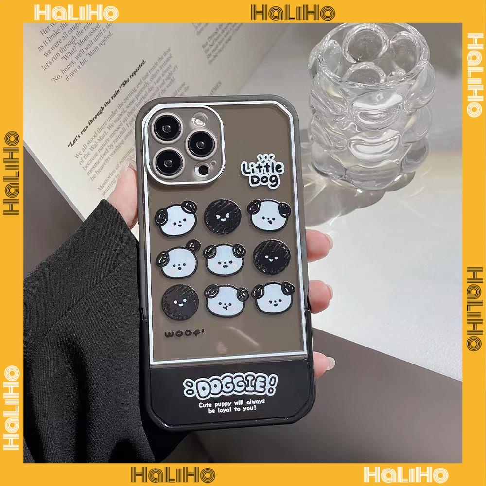 iPhone Case Silicone Soft Case Clear Case Folding Stand Shockproof Protection Camera Black Cute Cartoon Compatible For iPhone 11 iPhone 13 Pro Max iPhone 12 Pro Max iPhone 7Plus xr
