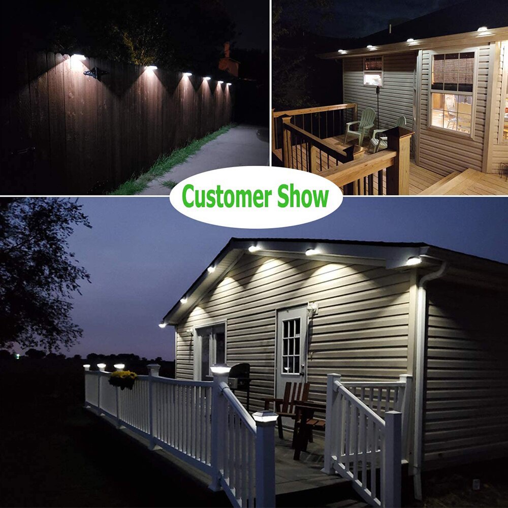 Đèn Led 9 Bóng Năng Lượng Mặt Trời Chống Thấm Nước Gắn Tường Ngoài Trời An Toàn Phù Hợp Cho Sân Vườn