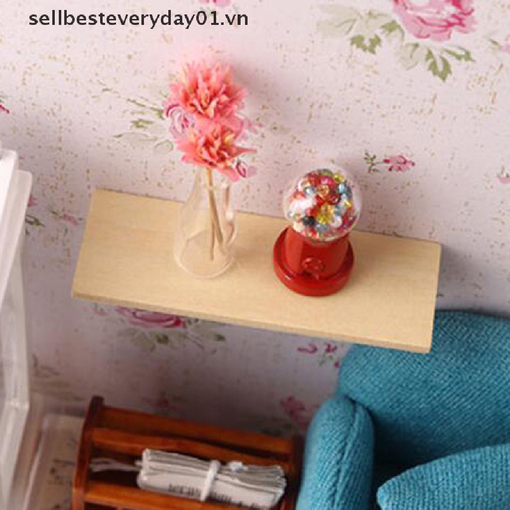 Kệ gỗ treo tường để đồ tỉ lệ 1:12 dành cho trang trí nhà búp bê