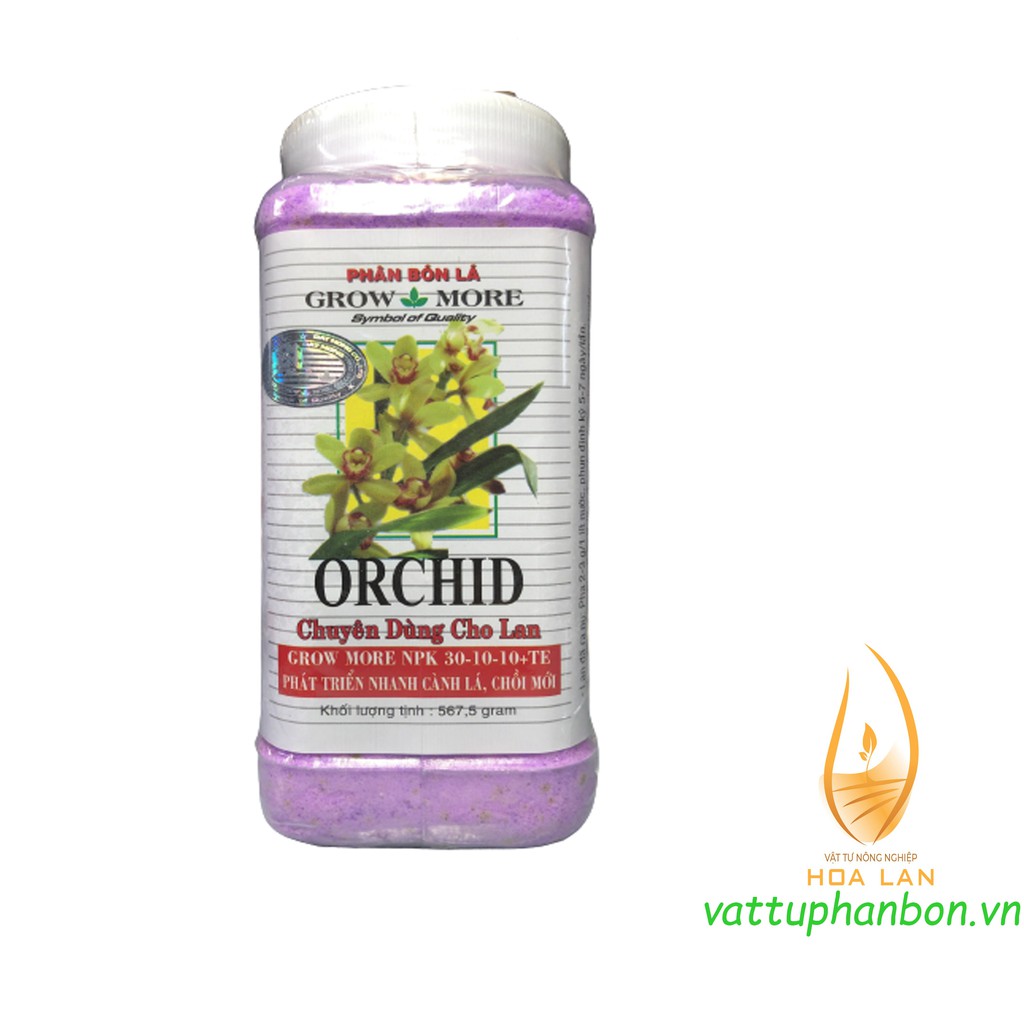 Phân Bón Lá Grow More Orchid NPK 30-10-10+TE - Phát triển nhanh cành lá, chồi mới - #482# 567,5g