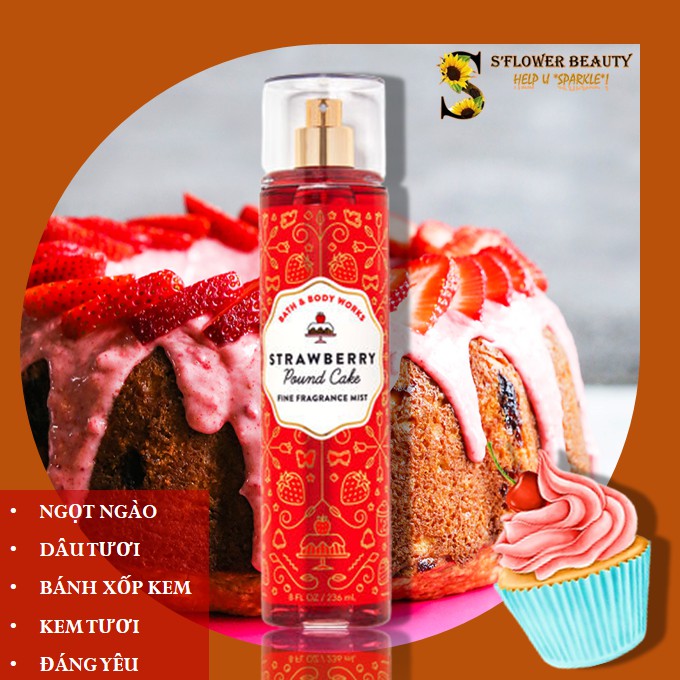 🍰🍩 Xịt Thơm Toàn Thân Bath & Body Works Body Mist - Chocolate Covered Cherry | Coconut Cream Pie | Raspberry Jam Donut | Thế Giới Skin Care