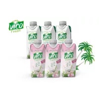 Combo 6 Hộp Nước Dừa Tươi Vico Fresh 330ml (3 Xiêm, 3 Sen)
