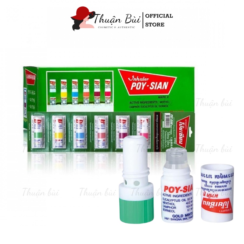 Ống Hít Thông Mũi Bạc Hà POY-SIAN MARK II Inhaler Thái Lan Ống Hít Thông Mũi 2 Đầu