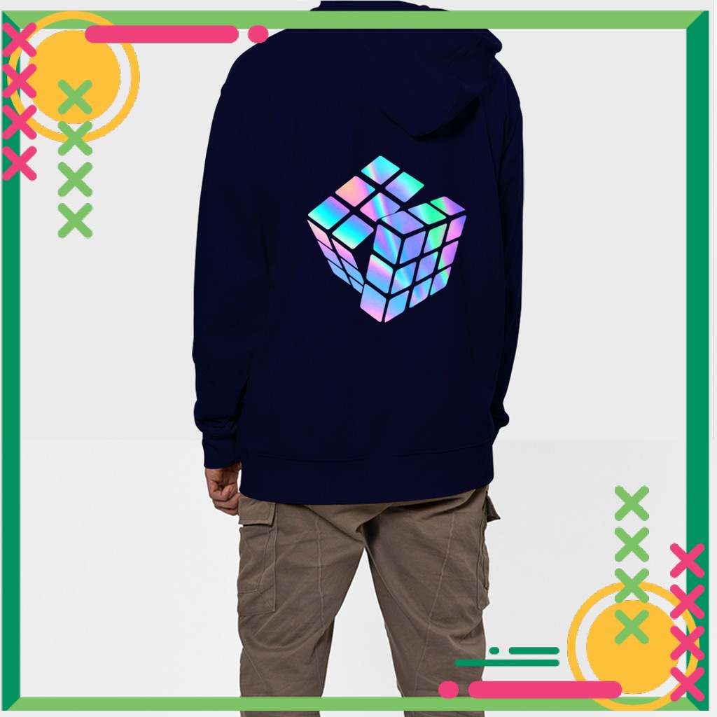 Áo Khoác Nỉ Unisex Hoodie Phản Quang Rubik PQ09KN - XTeen Fashion