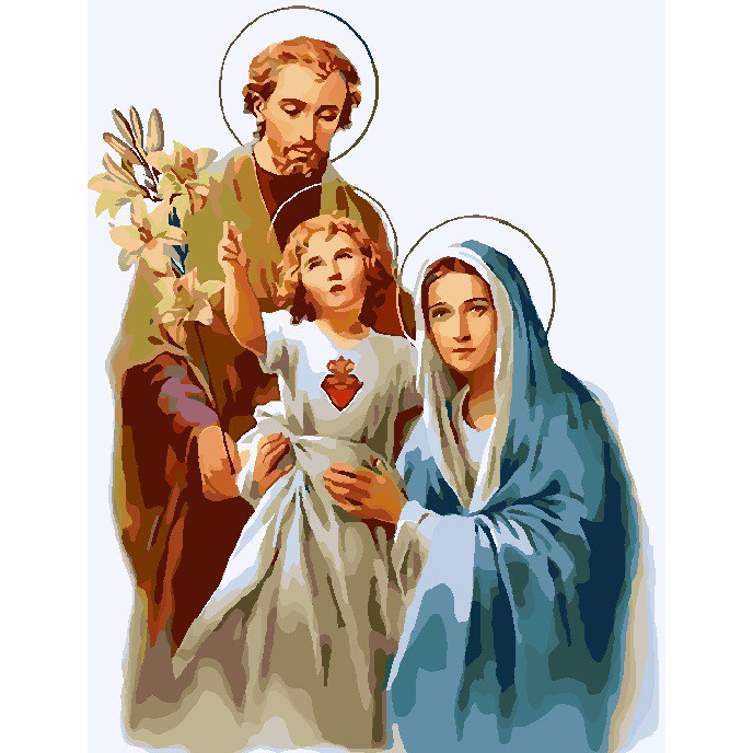 Tranh 40*50cm đã căng khung - THIÊN CHÚA - Tranh sơn dầu số hóa tự tô màu theo số