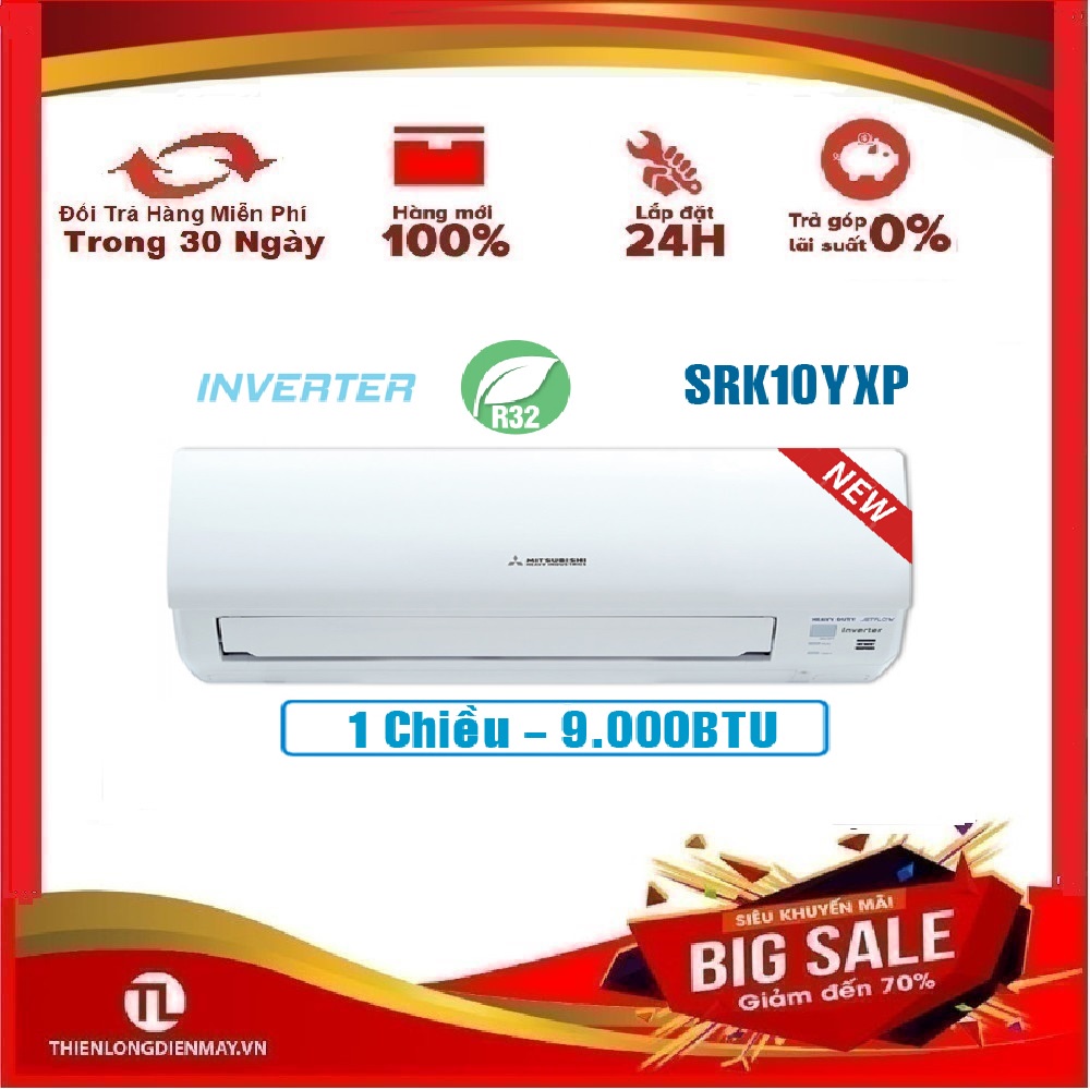 MIỄN PHÍ CÔNG LẮP ĐẶT- Máy lạnh Mitsubishi Heavy SRK10YXP-W5 (1.0Hp) Inverter Gas R32