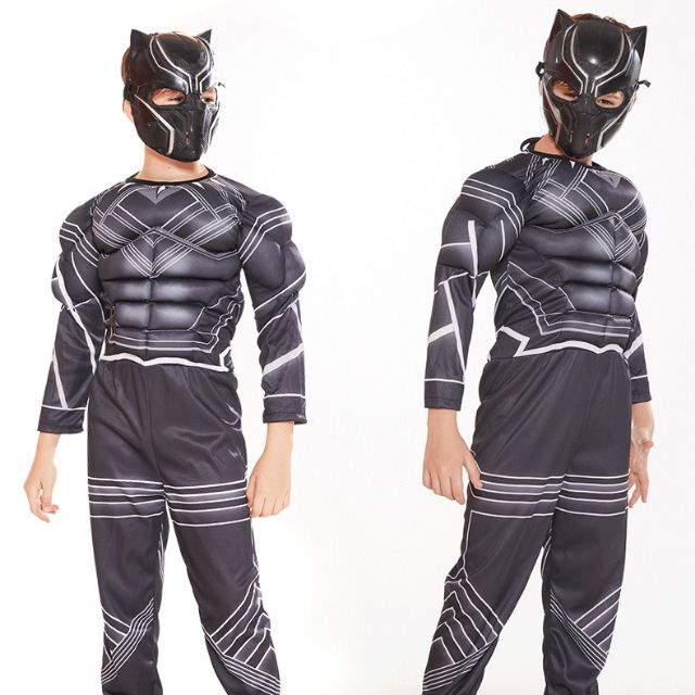Trang Phục Hóa Trang Chiến Binh Báo Đen Black Panther Kèm Mặt Nạ, Bộ Đồ Hóa Trang Siêu Anh Hùng