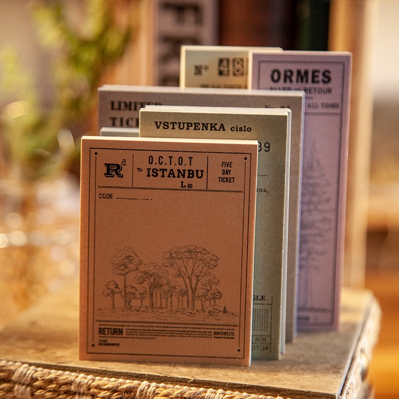 Set 50 tờ giấy ghi chú kiểu tờ rời 8 kích thước tùy chọn phong cách vintage