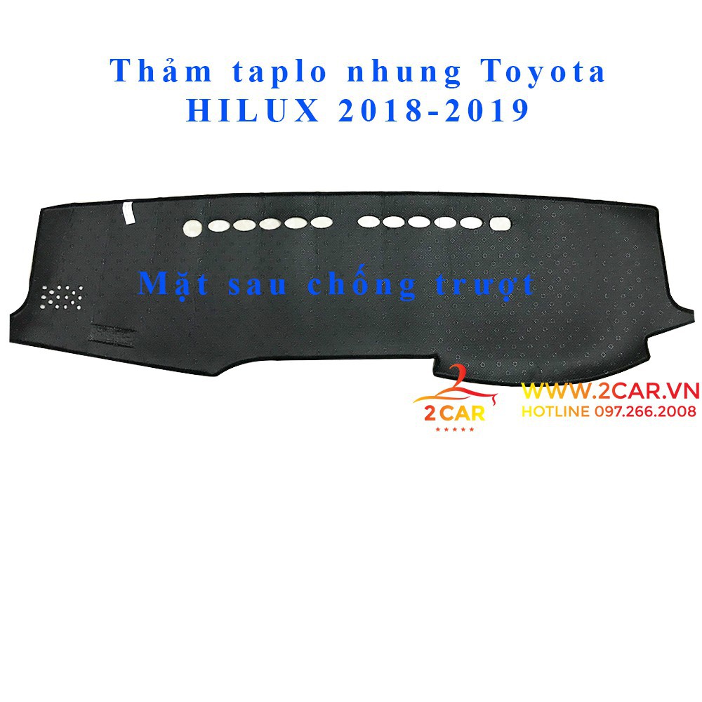 Thảm taplo nhung Toyota HILUX 2016 - 2019