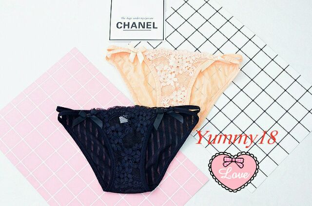 Quần chip ren sọc, dây hông đôi sexy