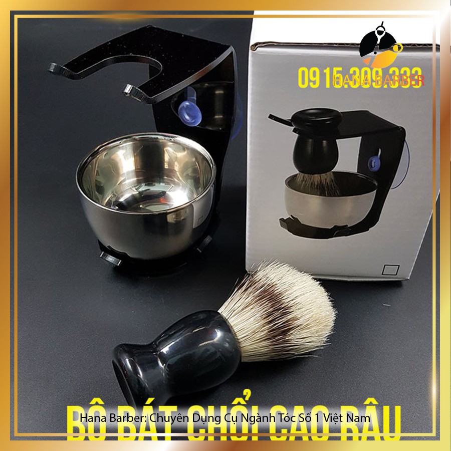 Bộ bát chổi đựng kem, bọt cạo râu CK08