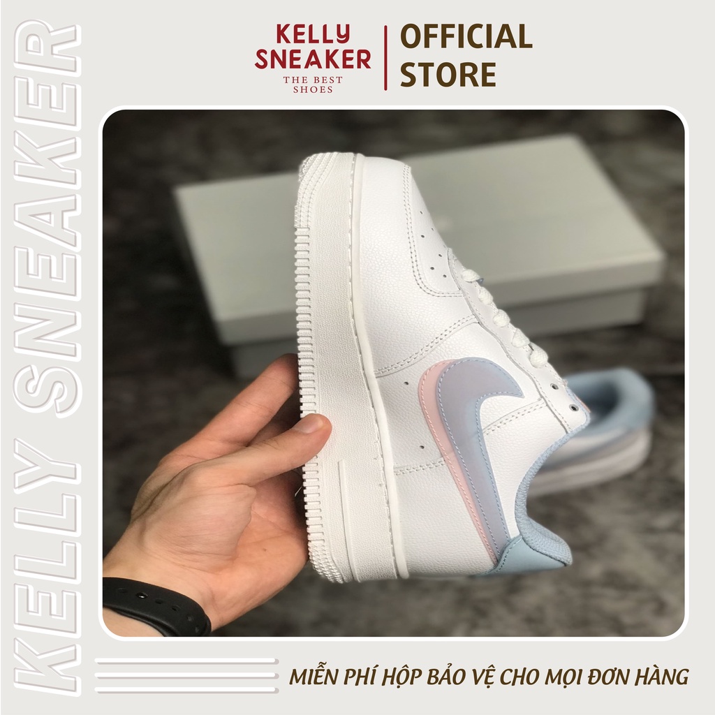 [KELLY SNEAKERS] Giày Thể Thao Sneaker A F 1 Logo Hồng Xanh - Double Swoosh (Ảnh Thật + Hàng Sẵn)