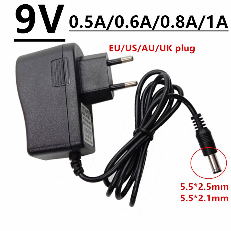 0.5A 0.6A DC5.5mm 9V 0.8A 1A AC / DC Adapter 500mA 600mA 800mA 1000mA Nguồn Điện Cung Cấp Đa Năng EU