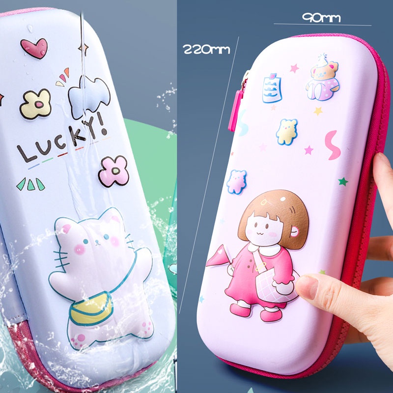 Túi Đựng Bút Hoạt Hình Kawaii Chống Thấm Nước Sức Chứa Lớn Cho Bé Gái