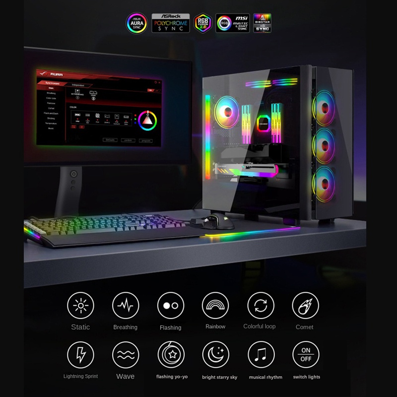 Coolmoon Giá Đỡ Card Đồ Họa GT8 ARGB Đồng Bộ Dùng Trang Trí Khung Gầm Ngang GPU Hỗ Trợ Máy Tính