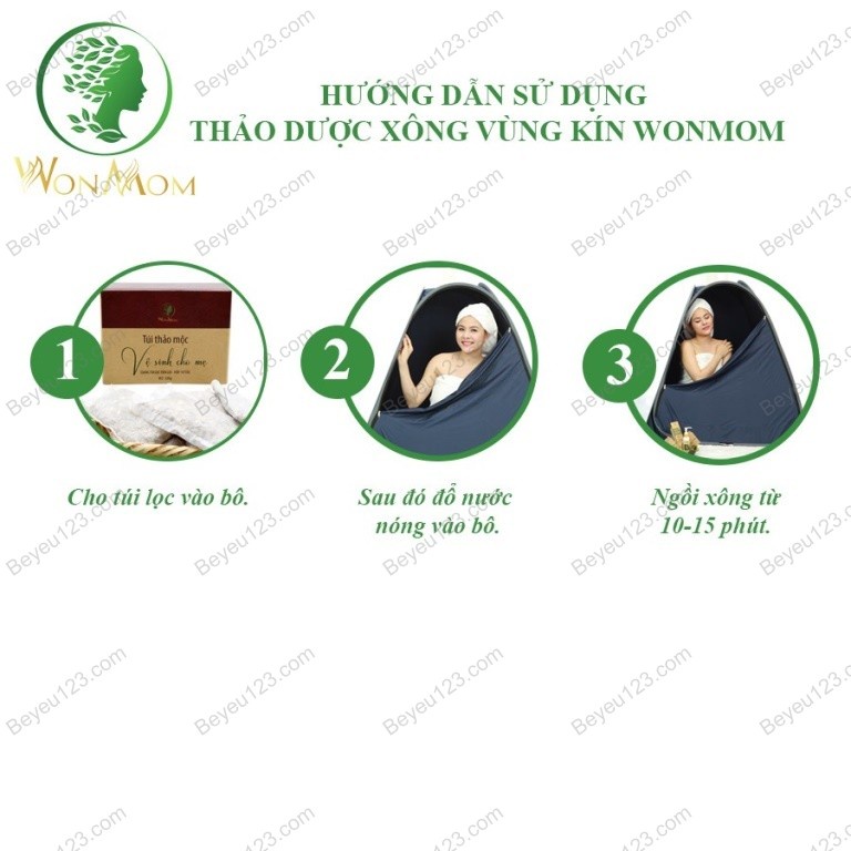 Hộp 10 túi Thảo mộc vệ sinh vùng kín Wonmom cho Mẹ sau sinh - Việt Nam