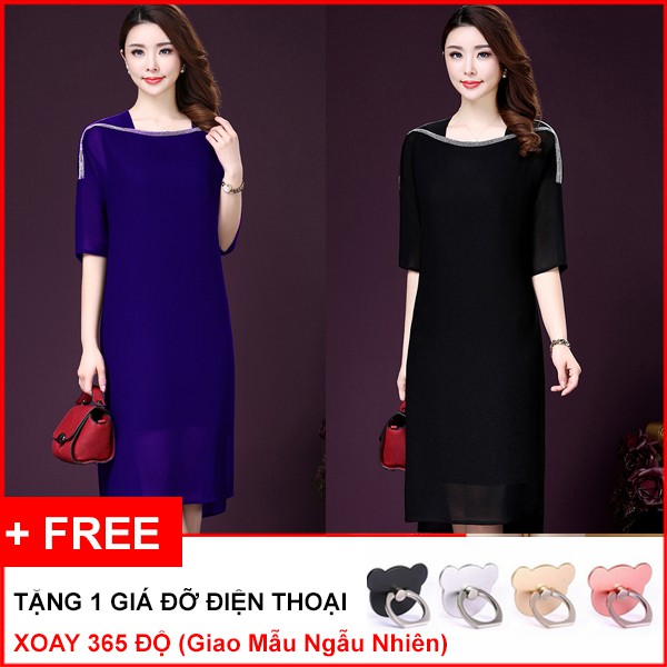 SIZE M- 5XL ĐẦM TRUNG NIÊN DỰ TIỆC  KIỂU ĐẦM SUÔNG BIG SIZE, ĐẦM DỰ TIỆC TRUNG NIÊN ĐÍNH CƯỜM -D365 TẶNG GĐ ĐT