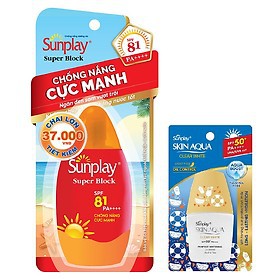 🍀🍀Kem Chống Nắng Cực Mạnh Sunplay Super Block SPF 81 PA++++ (Tặng kèm tuýp chống nắng )