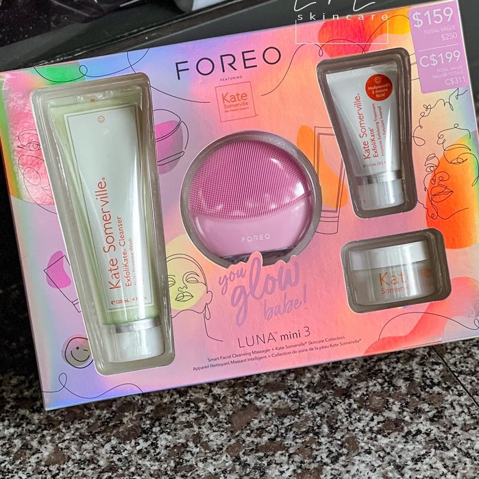 Set Máy Rửa Mặt Foreo Luna Mini 3 You Glow Babe, Featuring Kate Somerville 4 Món