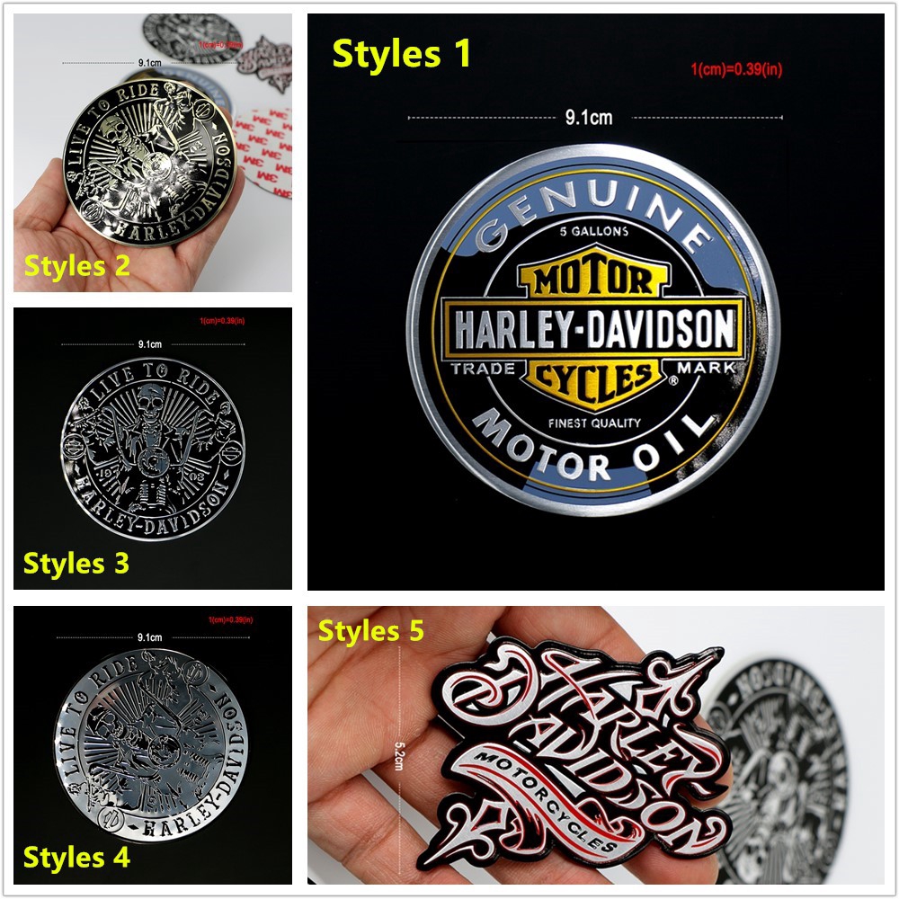 Miếng dán trang trí xe mô tô Harley làm bằng kim loại