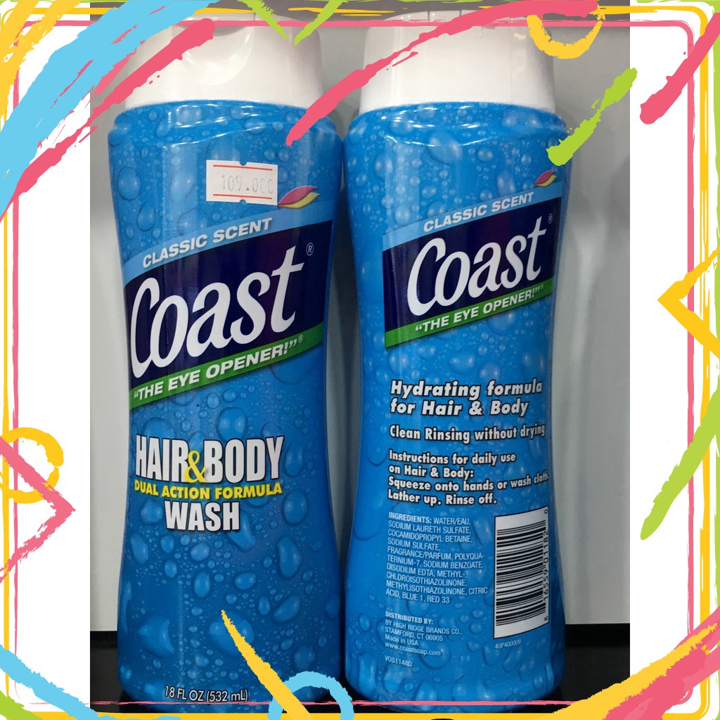 Sữa Tắm & Gội Coast Classic Scent Hair And Body Wash 532ml