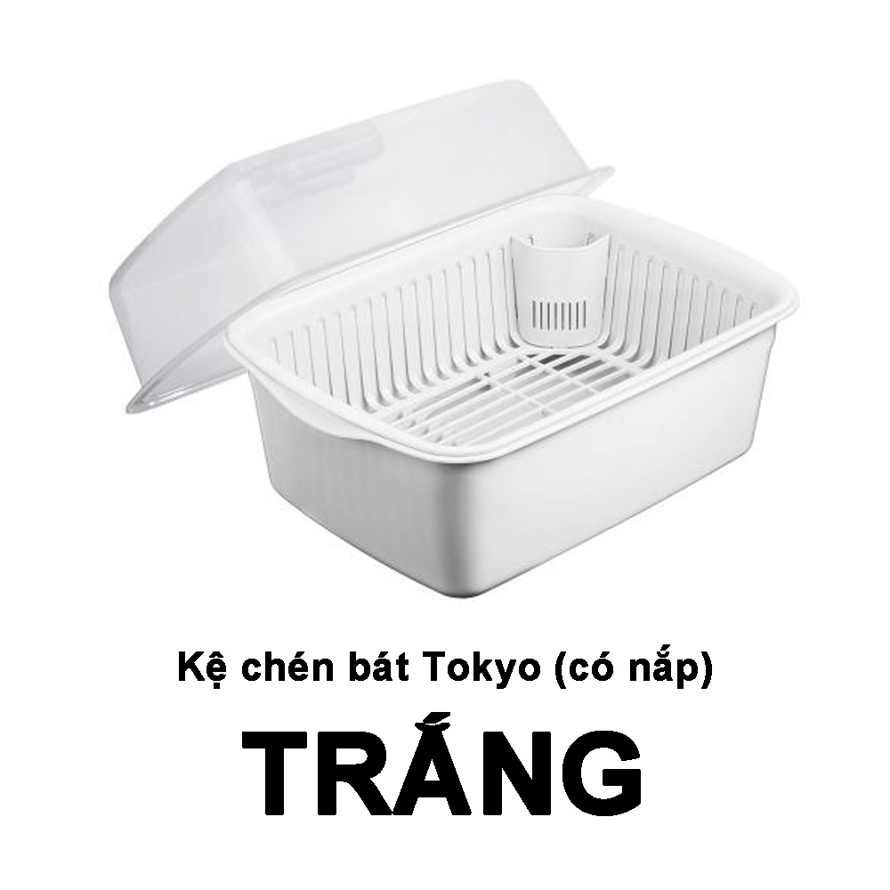 Kệ để bát đĩa Giá đựng chén đũa inox và nhựa cao cấp có khay thoát nước thông minh M13