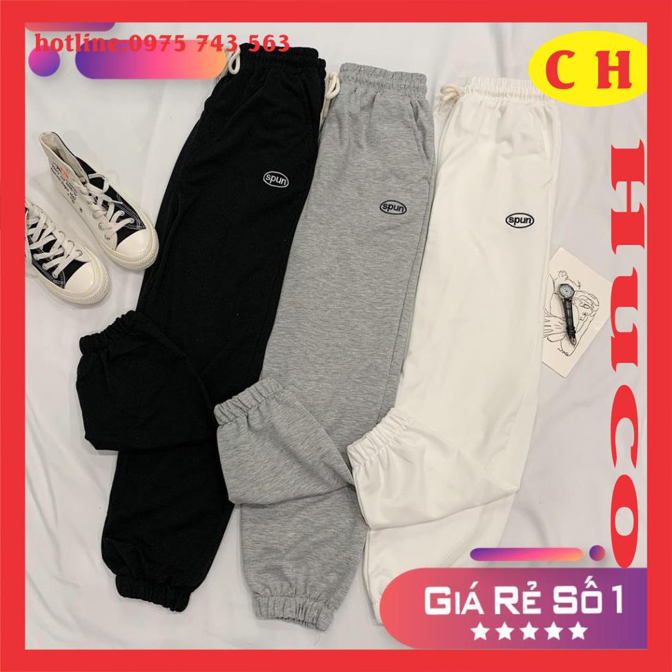 Quần Jogger SPUN Unisex Thể Thao ❤️ Quần nữ da cá ống suông kiểu dáng thể thao SIÊU HOT ❤️ freesize dưới 52kg