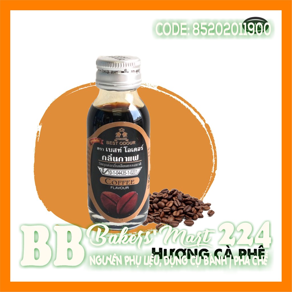 Hương mùi CAFE COFFEE Best Odour Thái Lan - Chai 30ml