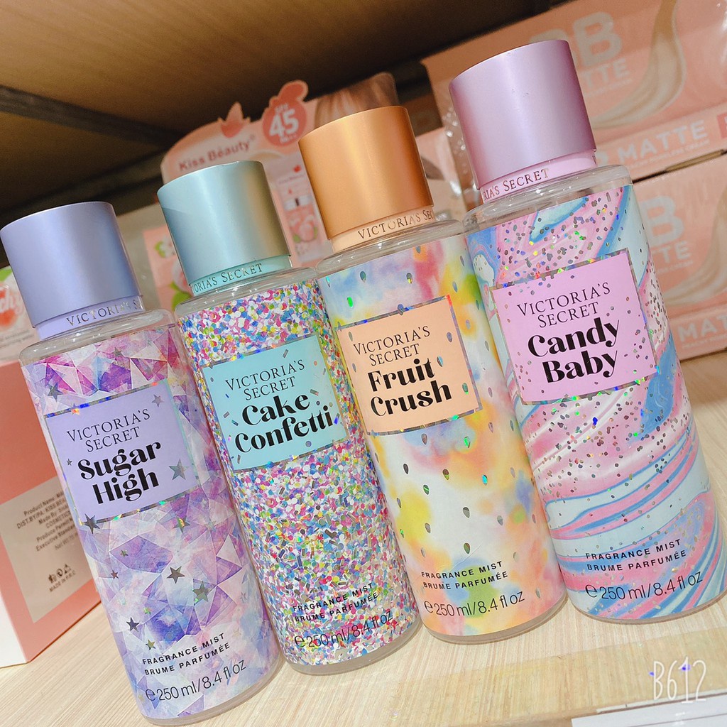 Bộ 4 chai xịt toàn thân Mini Candy Baby, Fruit Crush, Sugar High, Cake Confetti 125ml
