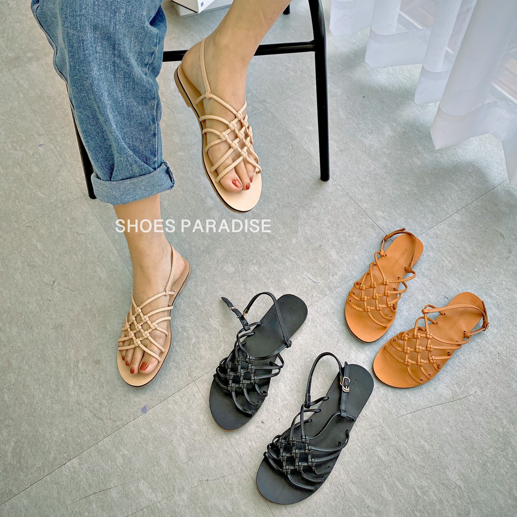 giày sandal nữ giày sandal dây mảnh rọ đi học đế bằng nữ SHOES PARADISE  SDLC