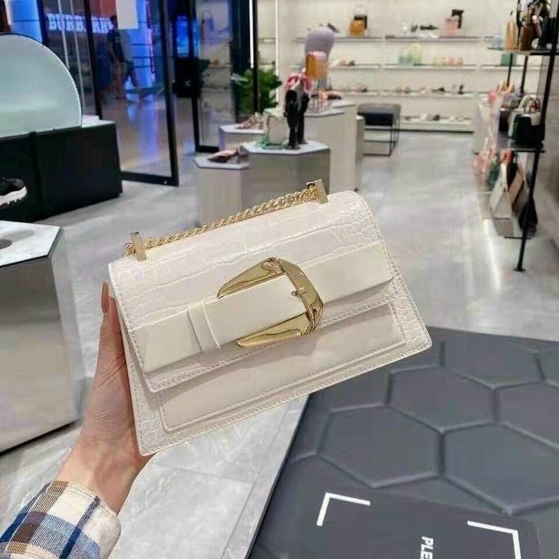 Túi Đeo Chéo Nữ  Túi Đeo Vai Khuy Gài Ngang Da Rắn