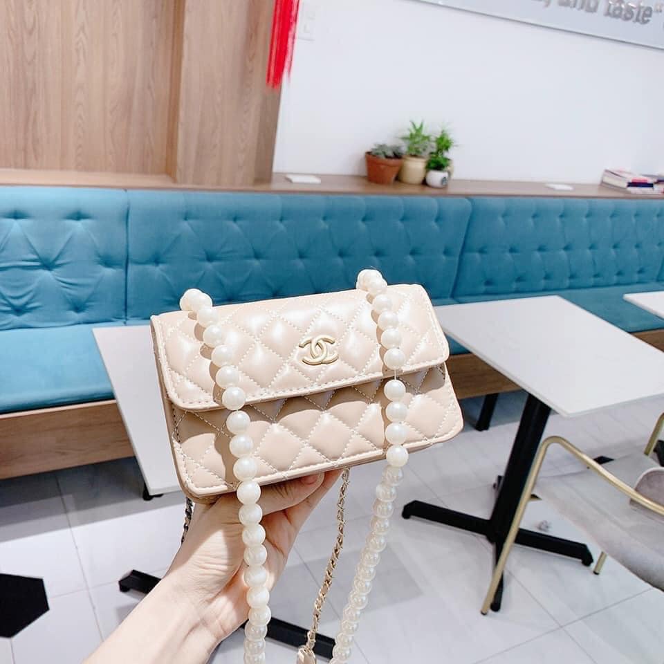 Túi xách nữ dây đeo ngọc da trám dáng basic