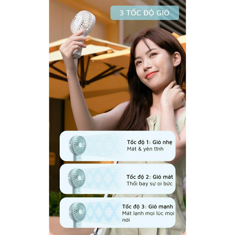 Quạt sạc tích điện mini cầm tay có thể đặt bàn Yoobao F3 6000/3000mAh có thể chạy 32 giờ liên tục