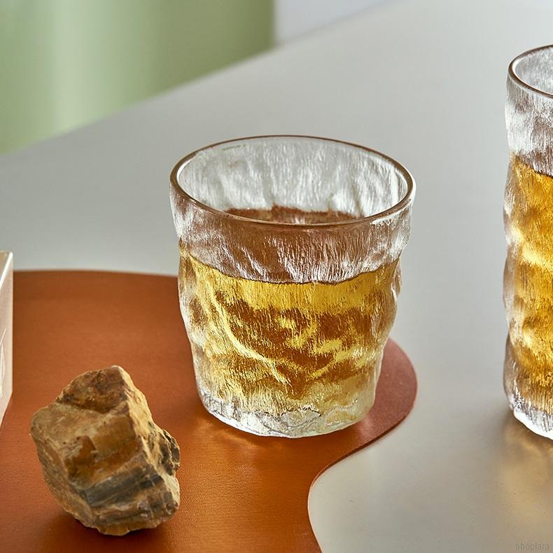 Cốc thủy tinh trong suốt họa tiết sáng tạo