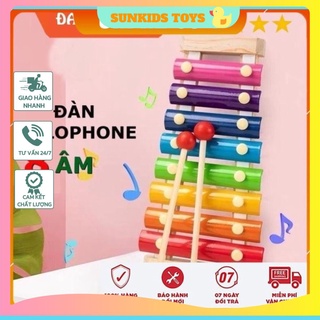 [ KÍCH THÍCH THÍNH GIÁC] đàn gõ 8 thanh bằng gỗ cho bé, đồ chơi âm thanh