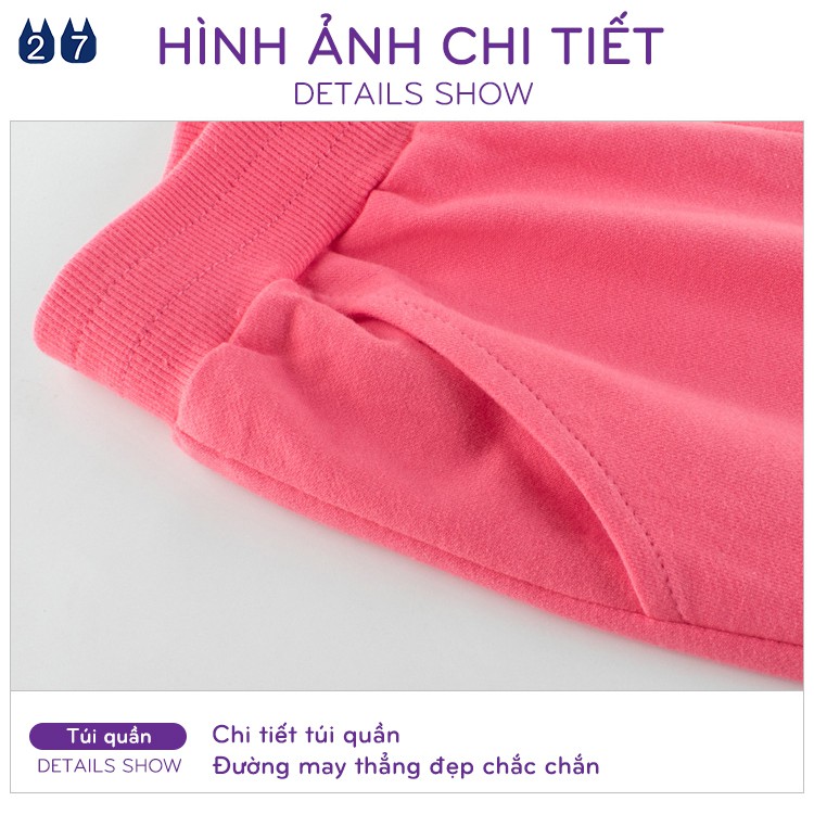 Quần thun bé gái 27HOME quần dài cho bé chất cotton mềm mịn thoáng mát