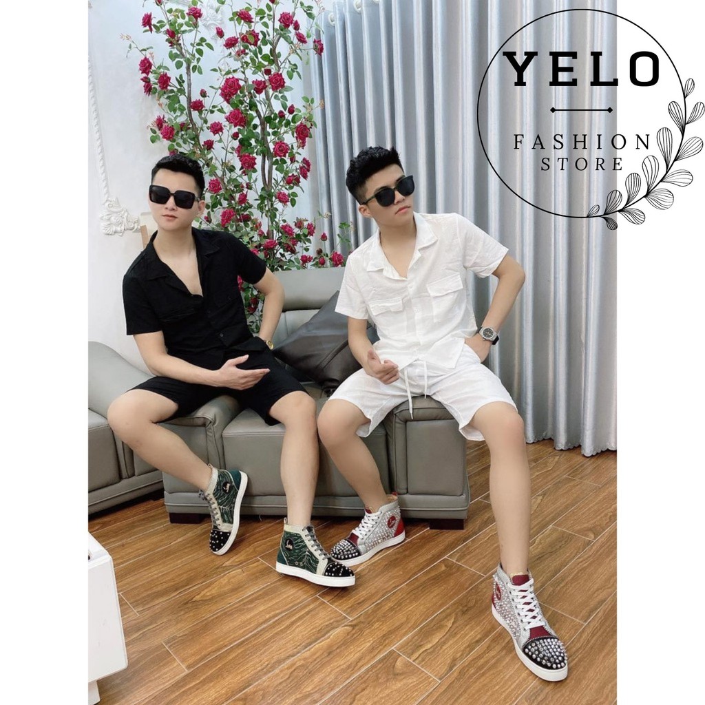 Bộ Đũi Nam, Bộ Quần Áo Nam Cộc Tay Cổ Bẻ Chất Đũi Tự Nhiên Thoáng Mát YELO- DUI005 | BigBuy360 - bigbuy360.vn