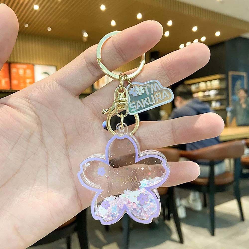 [COD] Móc Khóa Cặp Đôi Hình Bông Tuyết Nổi Trên Mặt Nước Hoa Anh Đào Sáng Tạo Thích Hợp Làm Quà