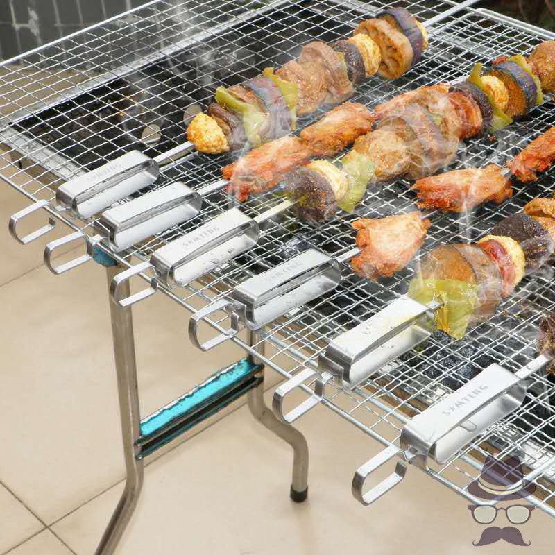 6 Xiên Nướng Bbq Bằng Thép Không Gỉ 35.5cm Có Thể Tái Sử Dụng