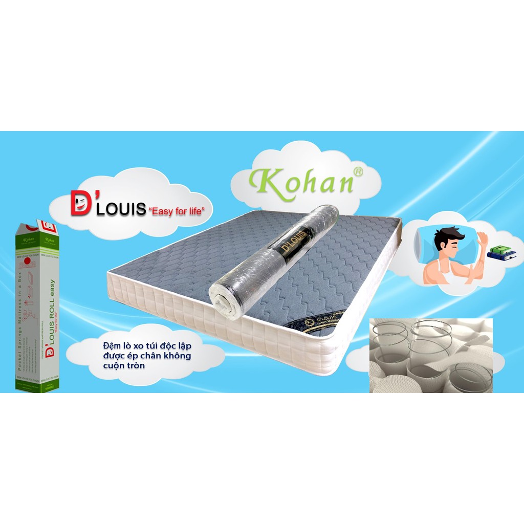 NỆM KOHAN D'LOUIS ROLL EASY - ĐỆM LÒ XO TÚI CUỘN - SPRING MATTRESS KOHAN D'LOUIS ROLL EASY VIP